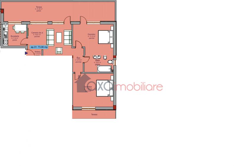 Apartament 3 camere de  vanzare in Cluj-Napoca, Intre Lacuri ID 2490