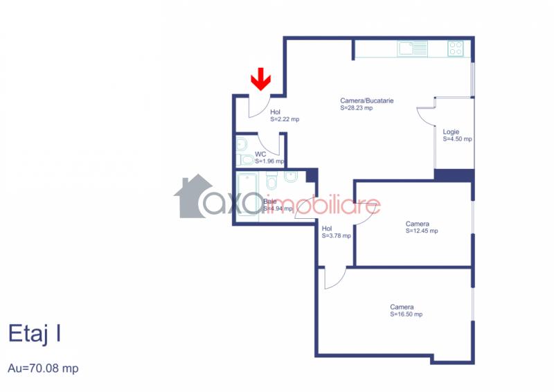 Apartment 3 rooms for  sell in Cluj-napoca, Borhanci ID 2924