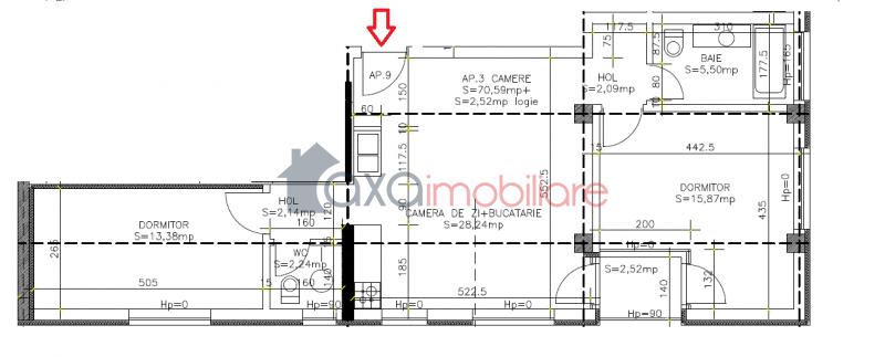 Apartament 3 camere de vanzare in Cluj-Napoca, cartier Calea Turzii