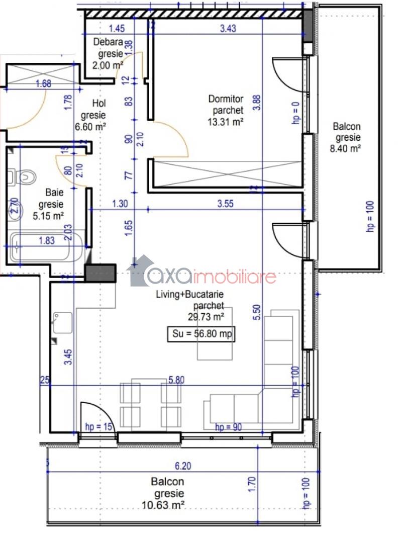 Apartament 2 camere de  vanzare in Floresti ID 6426